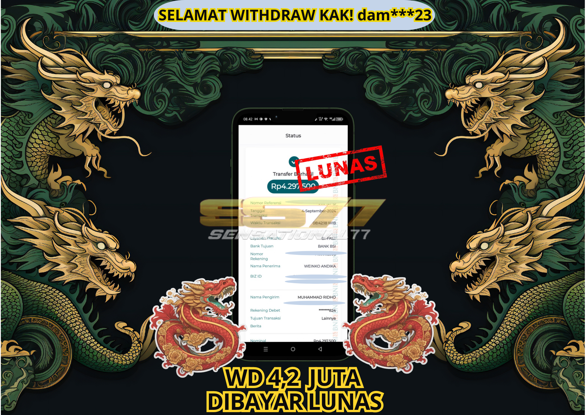 SENSATIONAL77 JACKPOT SLOT MAHJONG WAYS 2 GOLD Rp 4.200.000.- LUNAS
